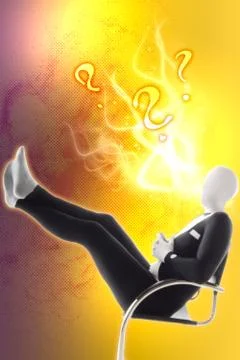 Man mime question faq Stock Illustration