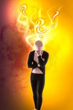 Man mime question faq Stock Illustration