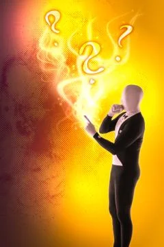 Man mime question faq Stock-Illustration