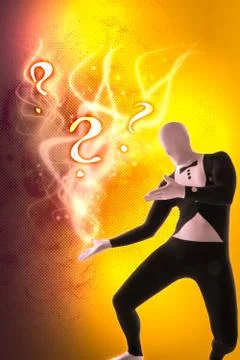 Man mime question faq Stock Illustration