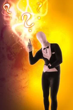 Man mime question faq Stock Illustration