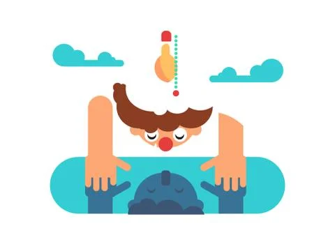 Man mind reflection Stock Illustration