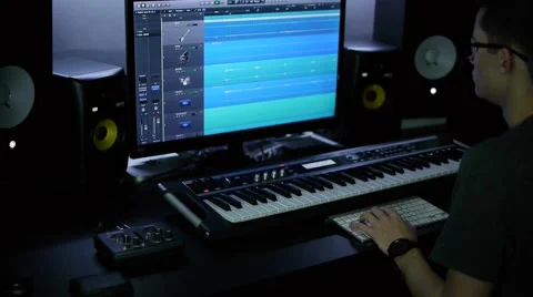 Man mixing in home studio Stock-Footage 67632953