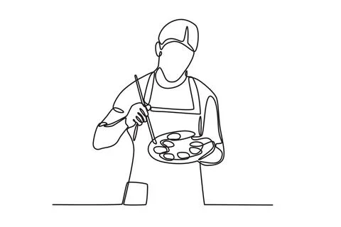 A man is mixing paint Stock Illustration