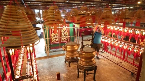 Man Mo Temple Stock Footage 203777504