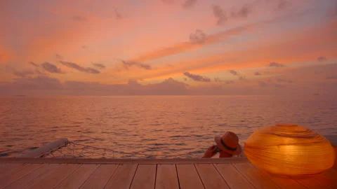 Man on mobile / cell in Luxury Vacation Villa / remote working Stock Footage 247280907