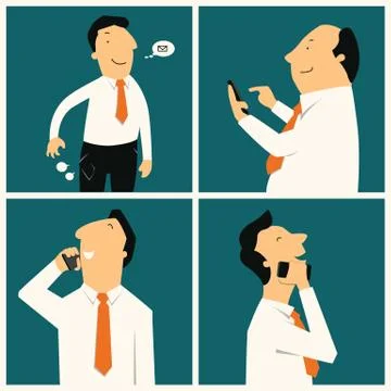 Man with mobile phone Stock Illustration