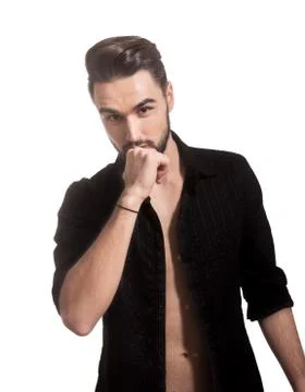 Man model posing hand Stock Photos