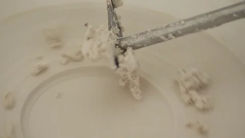 Man modeling plaster cast pottery with ceramic tools slow motion Stock Footage 80021181