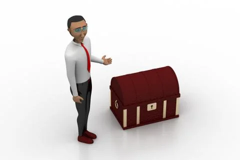 Man with money box Free Stock Illustration