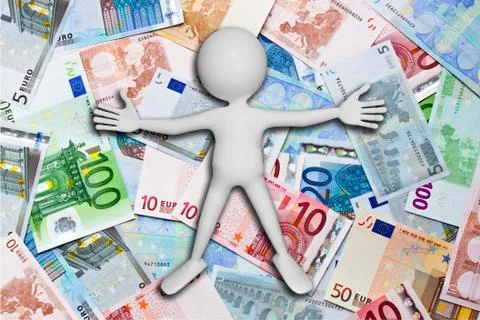 Man with money Stock Illustration