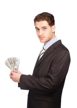 Man with money Stock Photos
