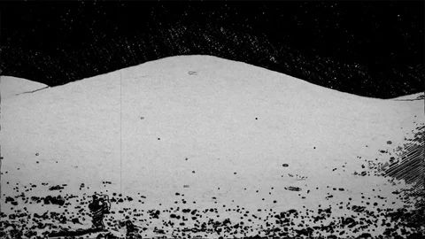 Man on the moon - History sketch animation Stock Footage