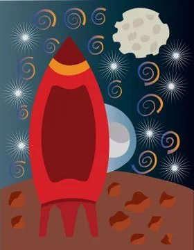 Man on the moon Stock Illustration