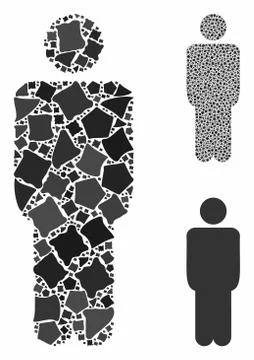 Man Mosaic Icon of Bumpy Elements Stock Illustration