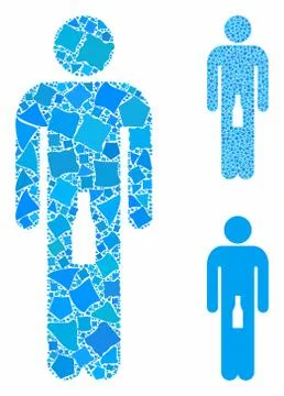 Man Mosaic Icon of Bumpy Items Stock Illustration