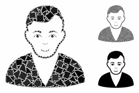 Man Mosaic Icon of Irregular Elements Illustrazione stock