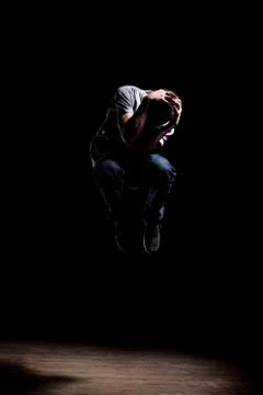 Man in motion Stockfoto's