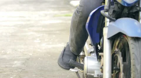 Man in Motorcycle Stock Footage 10757731