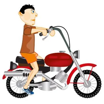Man on motorcycle Stock Illustration