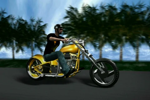 Man on Motorcycle NTSC Loopable 스톡 동영상 349857