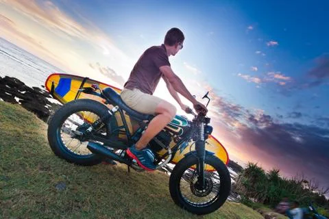 Man on motorcycle Foto stock