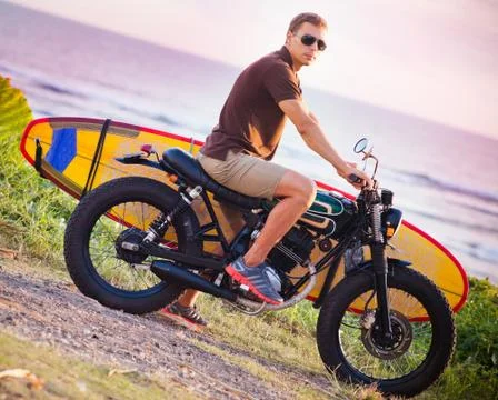 Man on motorcycle Foto stock