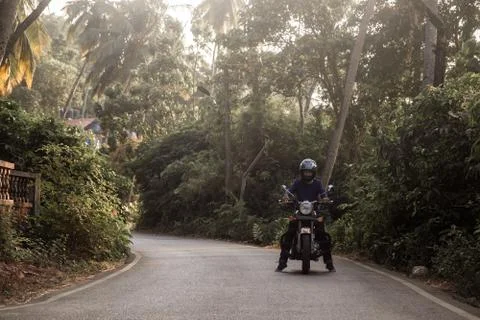 A man on motorcycle Stock Photos