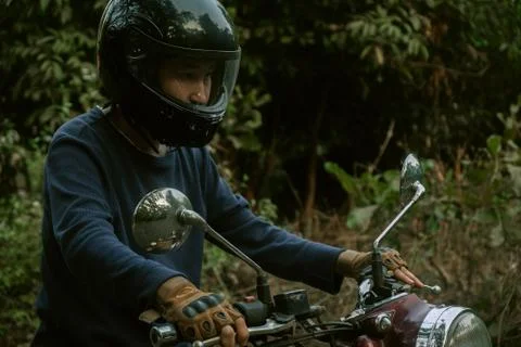 A man on motorcycle Stock Photos