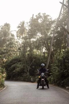 A man on motorcycle Stock Photos