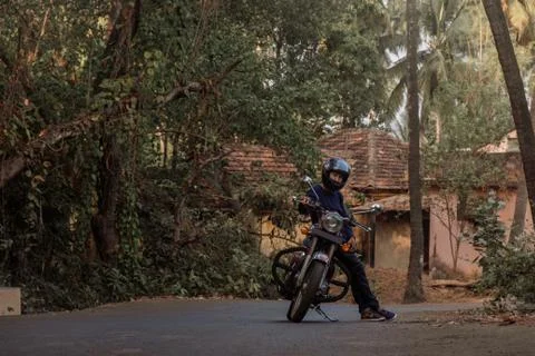 A man on motorcycle Stockfoto's