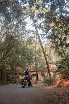 A man on motorcycle Stock Photos