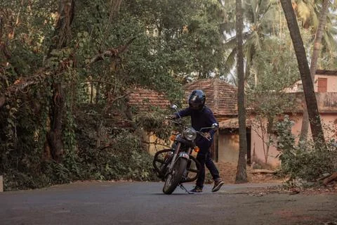 A man on motorcycle Stock Photos
