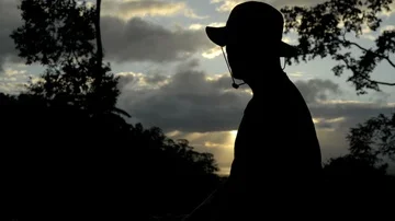 Man In The Mountain Stock Footage 85527709