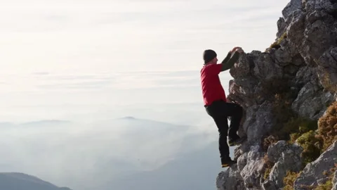 Man on the mountain Stock Footage 240915511