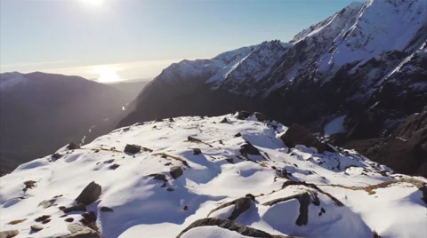 Man on mountain glassing. Stock Footage 49832798