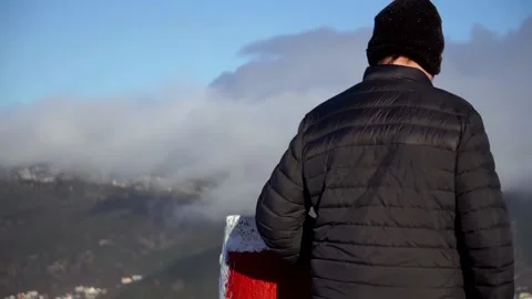 Man on mountain resting Stock Footage 233513926