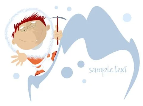 Man in the mountains Stock Illustration