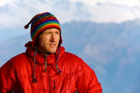 Man in mountains Stock Photos