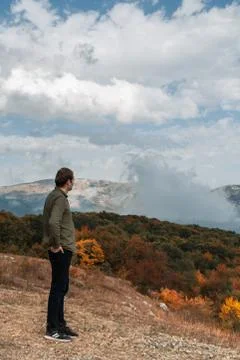 Man in the mountains Stock Photos