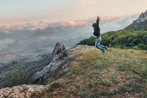 Man in the mountains Stock Photos