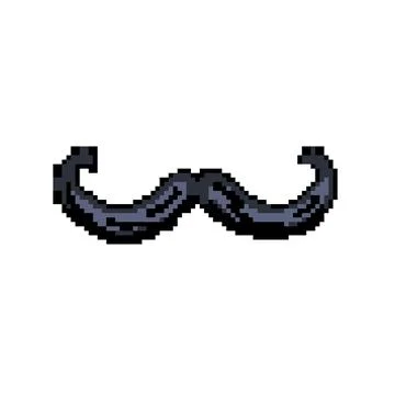 Man moustaches pixel art vector illustration Stock Illustration