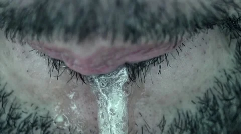 Man mouth macro - spit Stock Footage 63818656