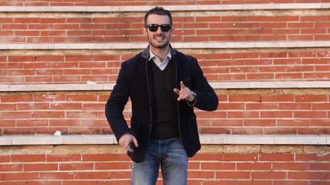 Man moves dancing Stock Footage 132618254