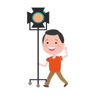 Man with movie objects avatar character イラスト素材