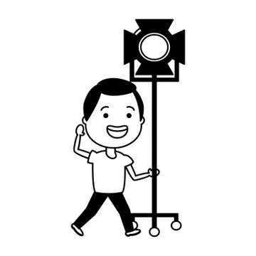 Man with movie objects avatar character イラスト素材