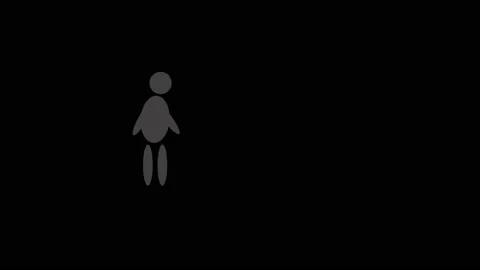 Man moving animation on black background in 4k. Stock Footage 201005619
