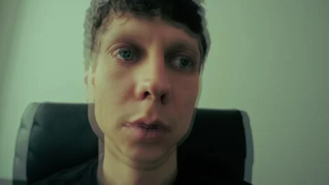 Man moving from confusion to collapse due to drug intoxication and mental Video stock 329626432