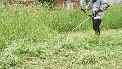 Man mower slowmotion Stock Footage 111829238