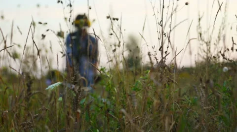 Man mowing the grass Stock Footage 54310790